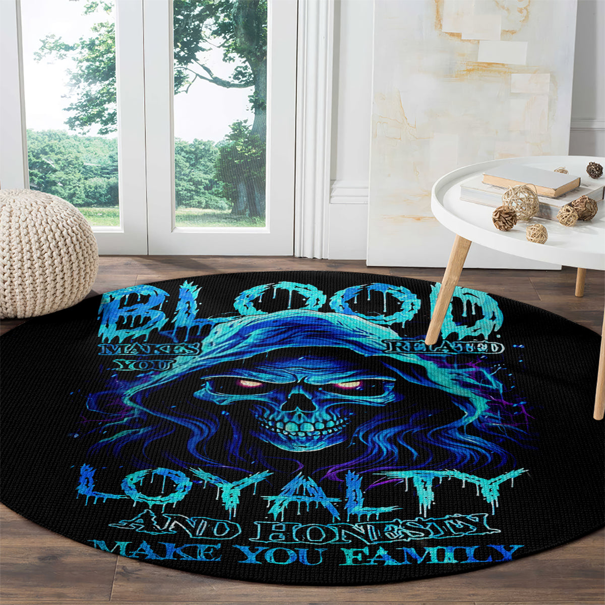 blue-flame-skull-round-carpet-blood-make-you-related