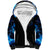 Blue Flame Skull Sherpa Hoodie Blood Make You Related - Wonder Print Shop