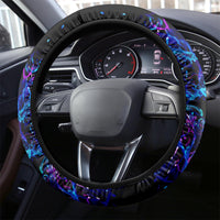 Blue Flame Skull Steering Wheel Cover Blood Make You Related - Wonder Print Shop