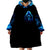 Blue Flame Skull Wearable Blanket Hoodie Blood Make You Related - Wonder Print Shop