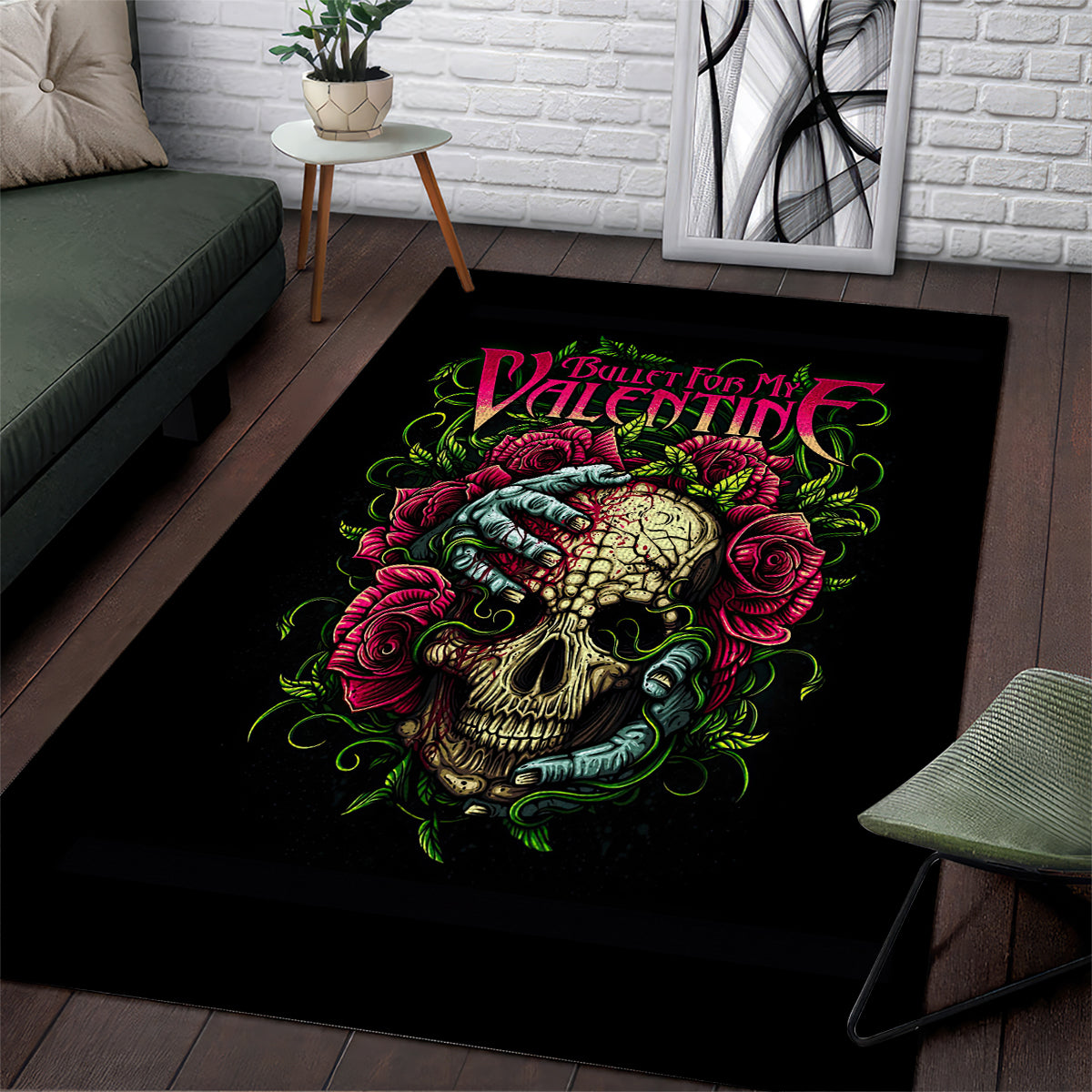 Viper Skull Area Rug Bullet For My Valentine - Wonder Print Shop