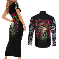 Viper Skull Couples Matching Short Sleeve Bodycon Dress and Long Sleeve Button Shirts Bullet For My Valentine - Wonder Print Shop
