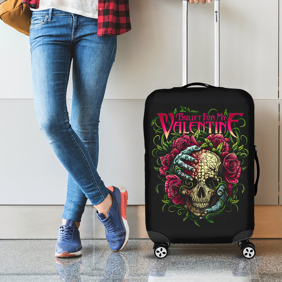 Viper Skull Luggage Cover Bullet For My Valentine - Wonder Print Shop