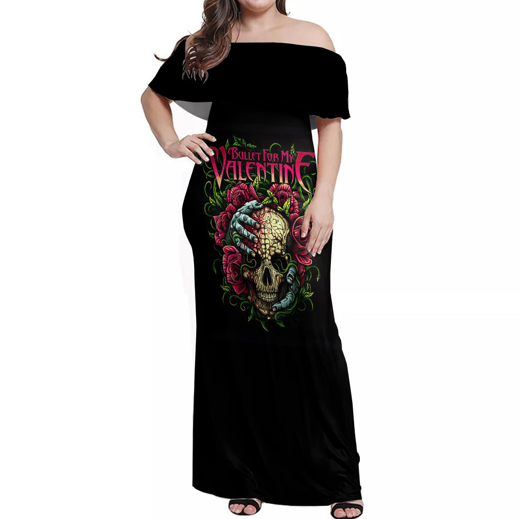 Viper Skull Off Shoulder Maxi Dress Bullet For My Valentine - Wonder Print Shop