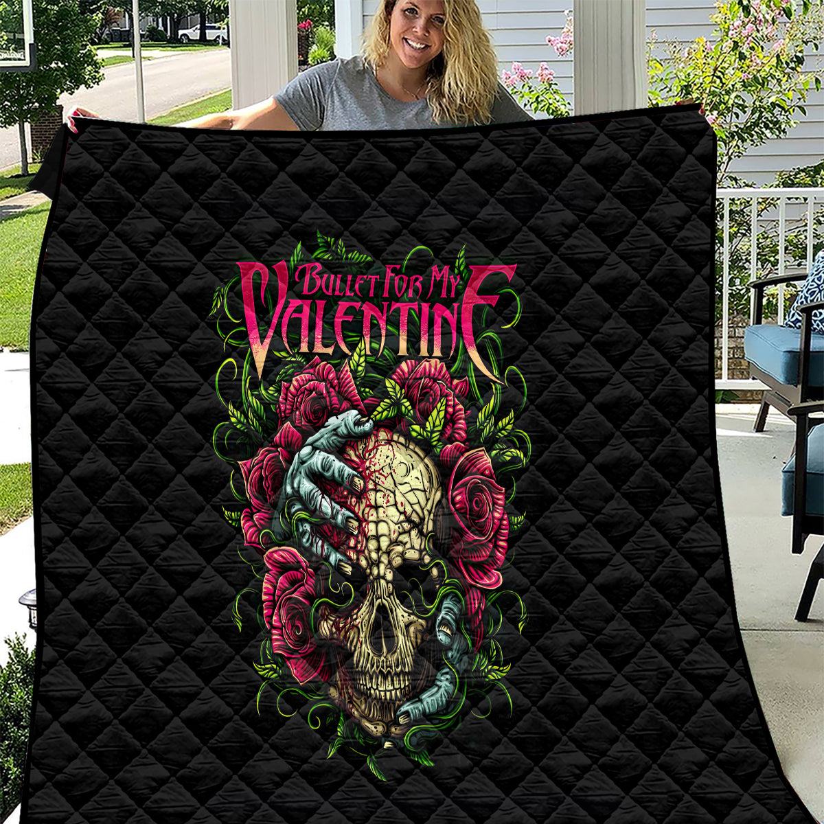 Viper Skull Quilt Bullet For My Valentine - Wonder Print Shop