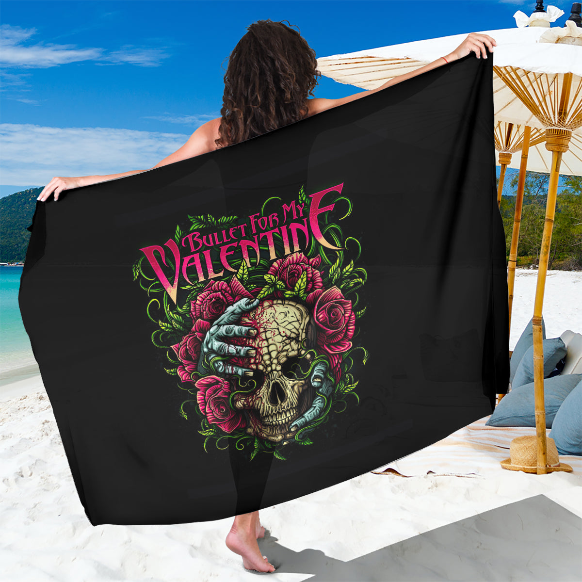 Viper Skull Sarong Bullet For My Valentine - Wonder Print Shop