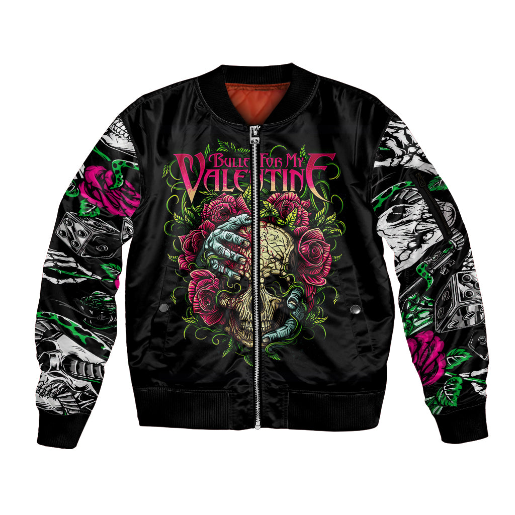 Viper Skull Sleeve Zip Bomber Jacket Bullet For My Valentine - Wonder Print Shop