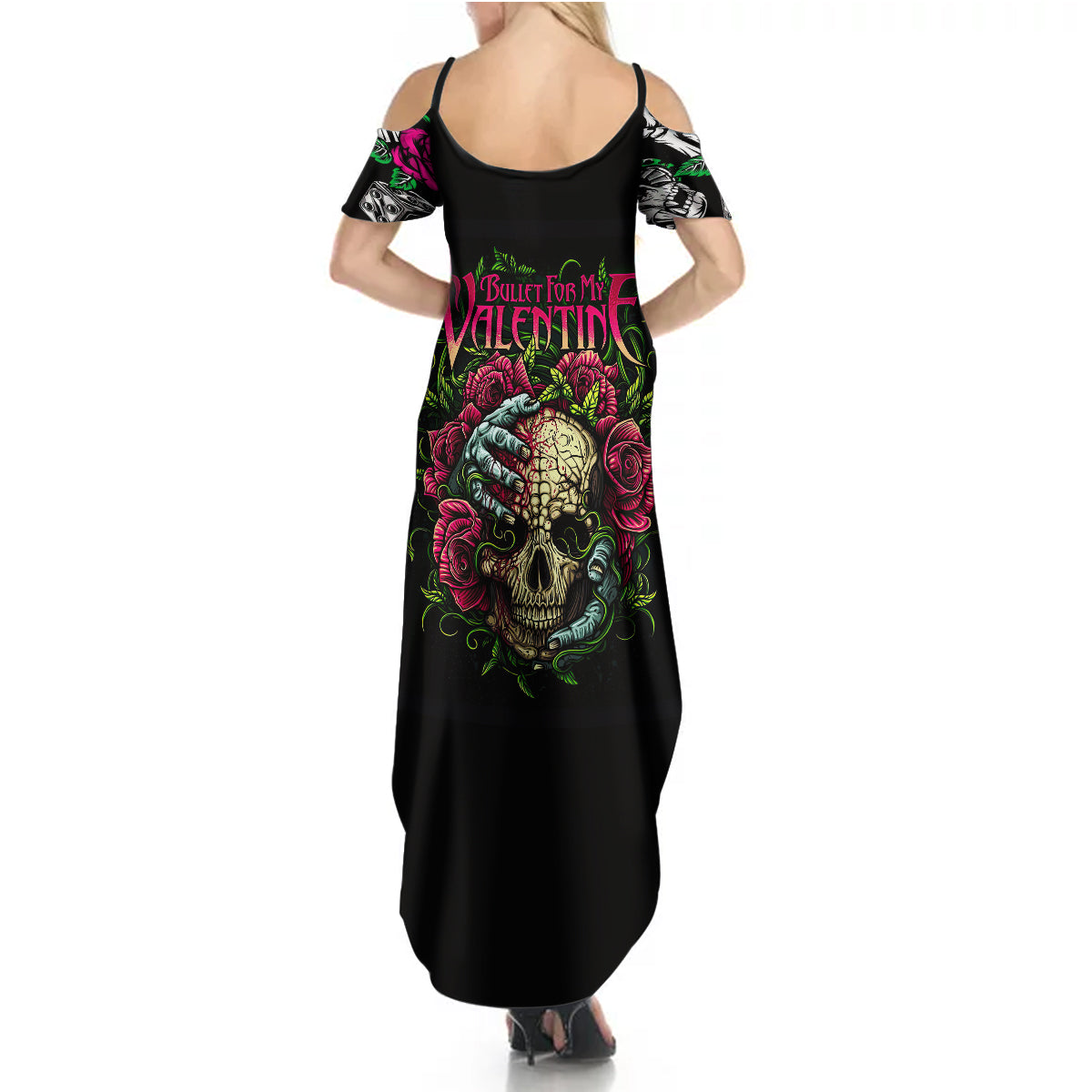 Viper Skull Summer Maxi Dress Bullet For My Valentine - Wonder Print Shop