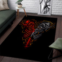 Skull Area Rug Devil And Angel Twin Skull - Wonder Print Shop