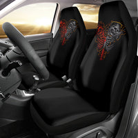 Skull Car Seat Cover Devil And Angel Twin Skull - Wonder Print Shop
