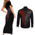 Skull Couples Matching Short Sleeve Bodycon Dress and Long Sleeve Button Shirts Devil And Angel Twin Skull - Wonder Print Shop