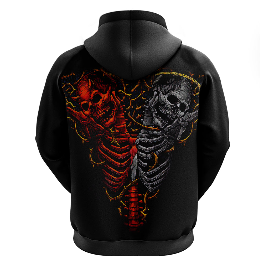 Skull Hoodie Devil And Angel Twin Skull - Wonder Print Shop