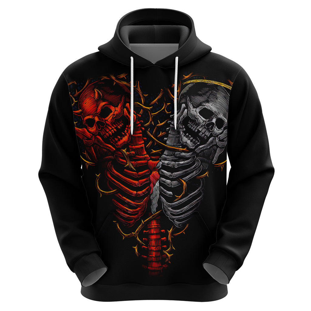 Skull Hoodie Devil And Angel Twin Skull - Wonder Print Shop