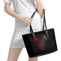 Skull Leather Tote Bag Devil And Angel Twin Skull - Wonder Print Shop