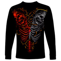 Skull Long Sleeve Shirt Devil And Angel Twin Skull - Wonder Print Shop