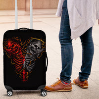 Skull Luggage Cover Devil And Angel Twin Skull - Wonder Print Shop