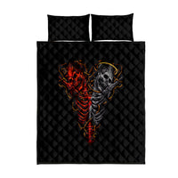Skull Quilt Bed Set Devil And Angel Twin Skull - Wonder Print Shop