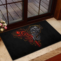 Skull Rubber Doormat Devil And Angel Twin Skull - Wonder Print Shop