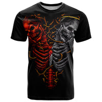 Skull T Shirt Devil And Angel Twin Skull - Wonder Print Shop