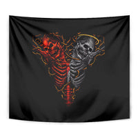 Skull Tapestry Devil And Angel Twin Skull - Wonder Print Shop