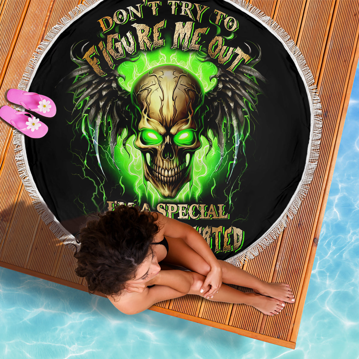 Skull Beach Blanket Don't Try To Figured Me Out - Wonder Print Shop