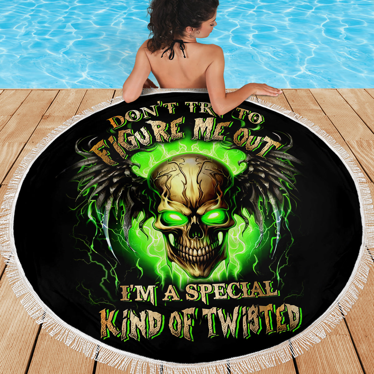 Skull Beach Blanket Don't Try To Figured Me Out - Wonder Print Shop