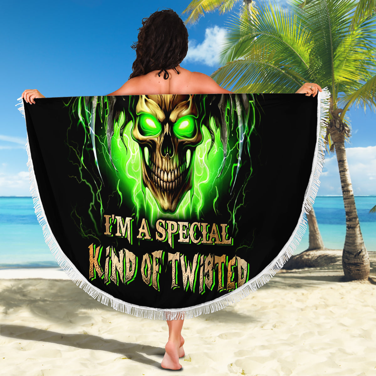 Skull Beach Blanket Don't Try To Figured Me Out - Wonder Print Shop