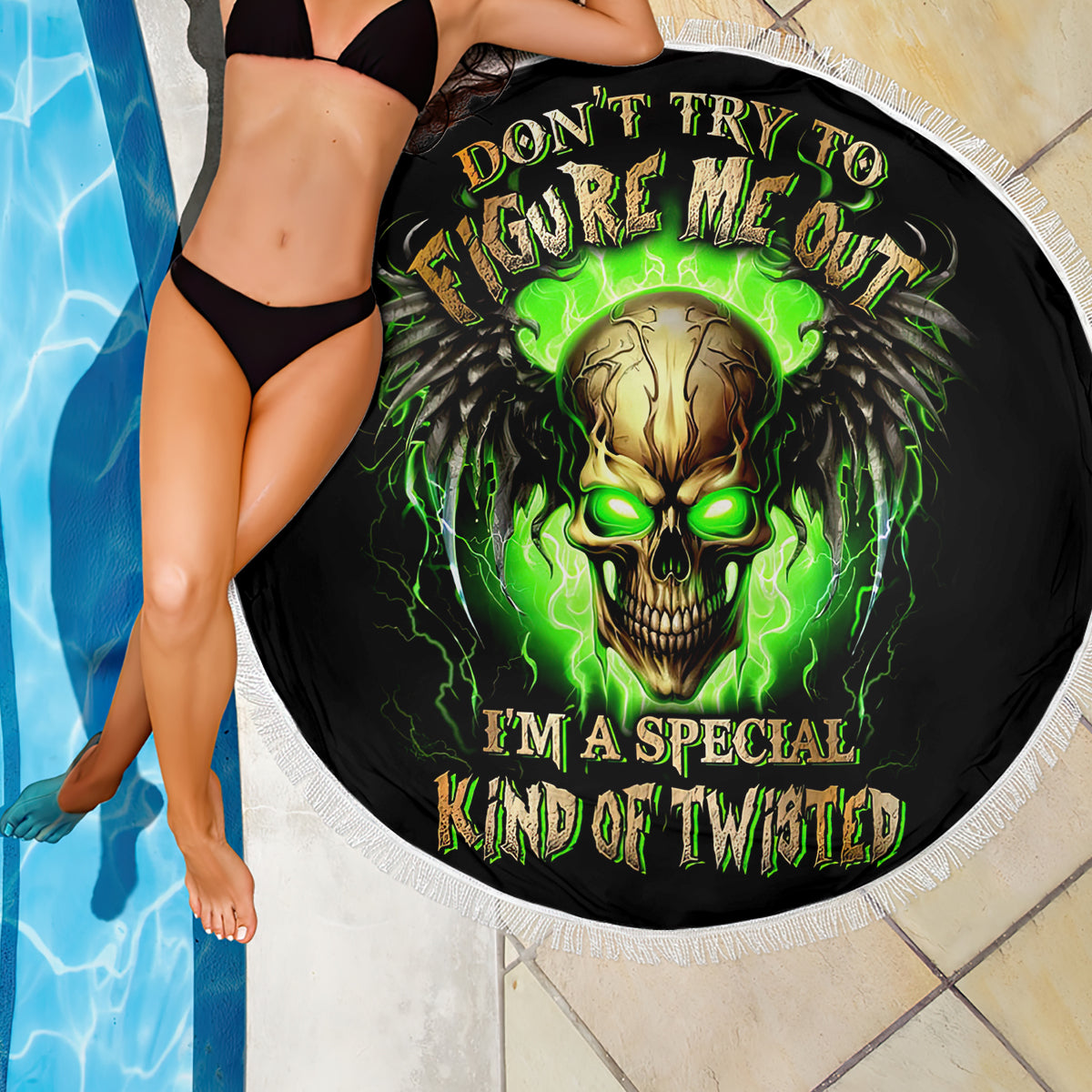Skull Beach Blanket Don't Try To Figured Me Out - Wonder Print Shop
