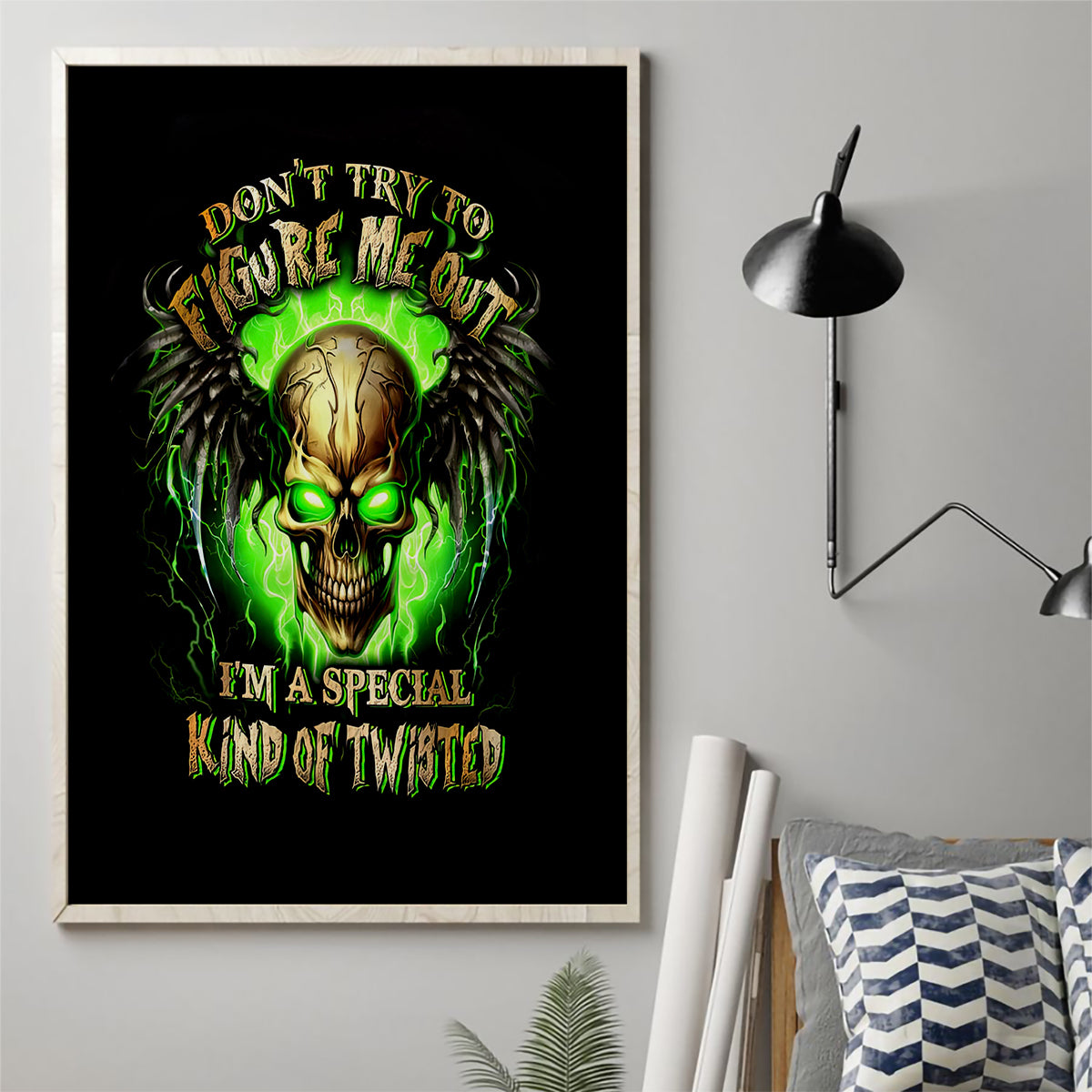 Skull Canvas Wall Art Don't Try To Figured Me Out - Wonder Print Shop