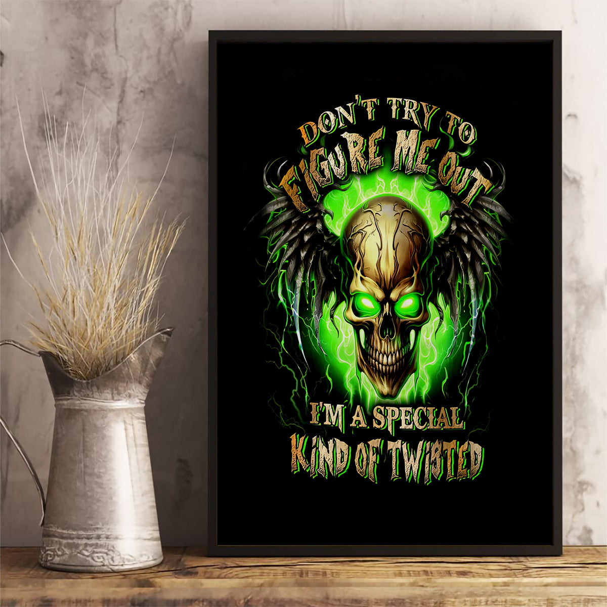 Skull Canvas Wall Art Don't Try To Figured Me Out - Wonder Print Shop