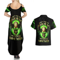 Skull Couples Matching Summer Maxi Dress and Hawaiian Shirt Don't Try To Figured Me Out - Wonder Print Shop