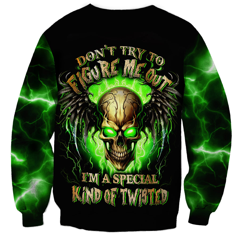 Skull Sweatshirt Don't Try To Figured Me Out - Wonder Print Shop