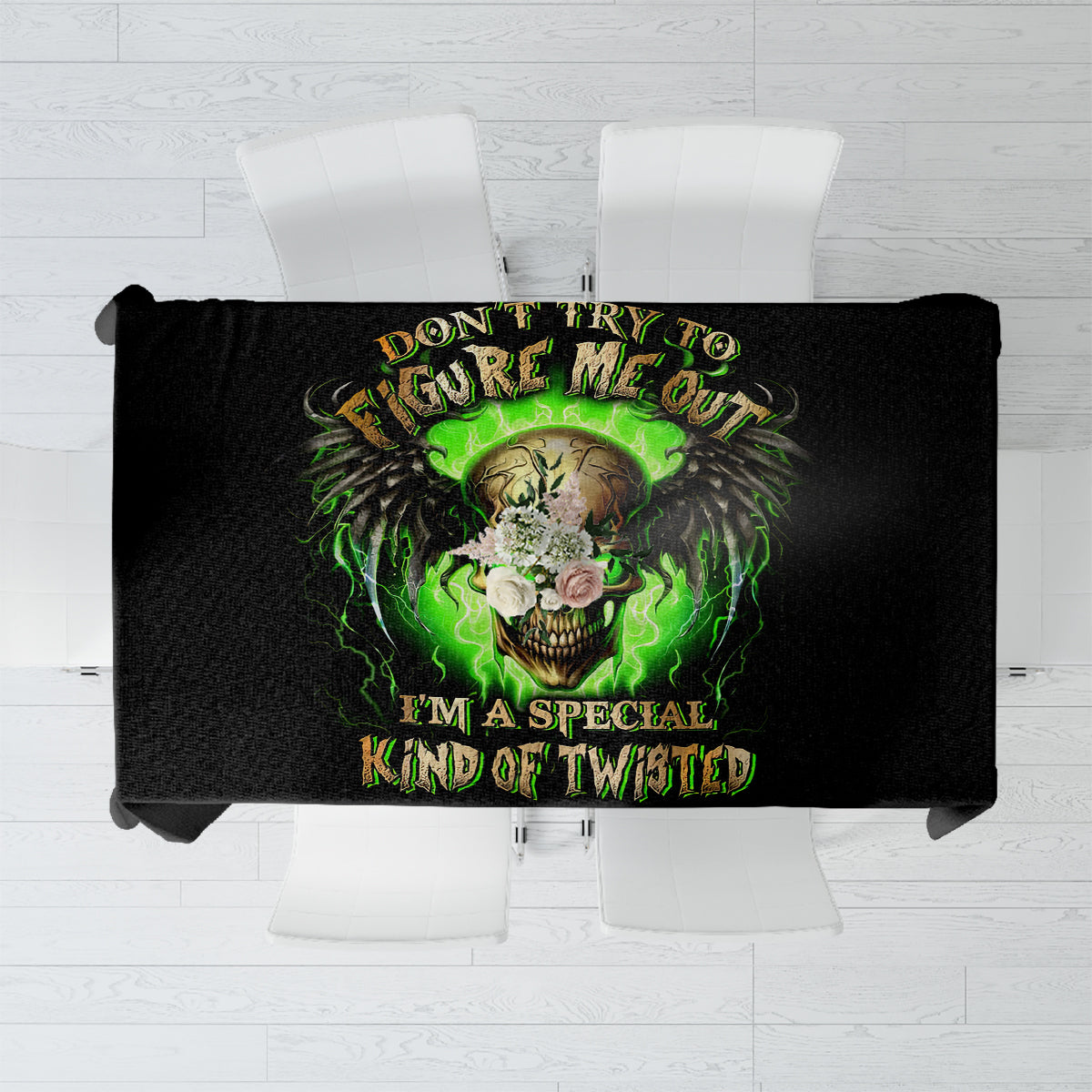 Skull Tablecloth Don't Try To Figured Me Out - Wonder Print Shop