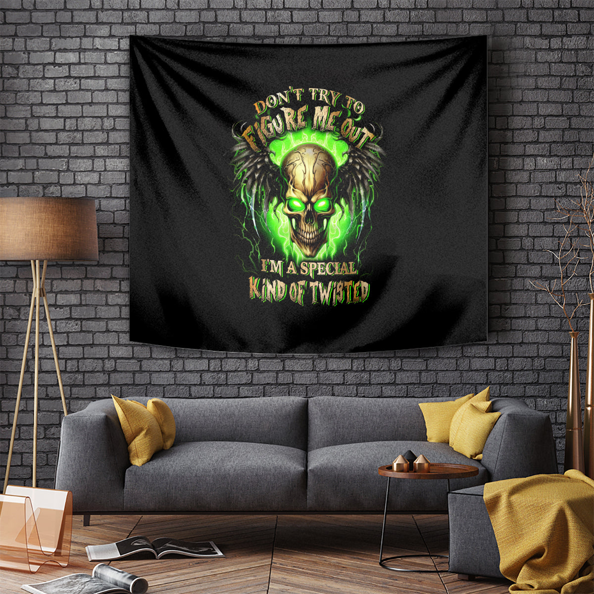 Skull Tapestry Don't Try To Figured Me Out - Wonder Print Shop