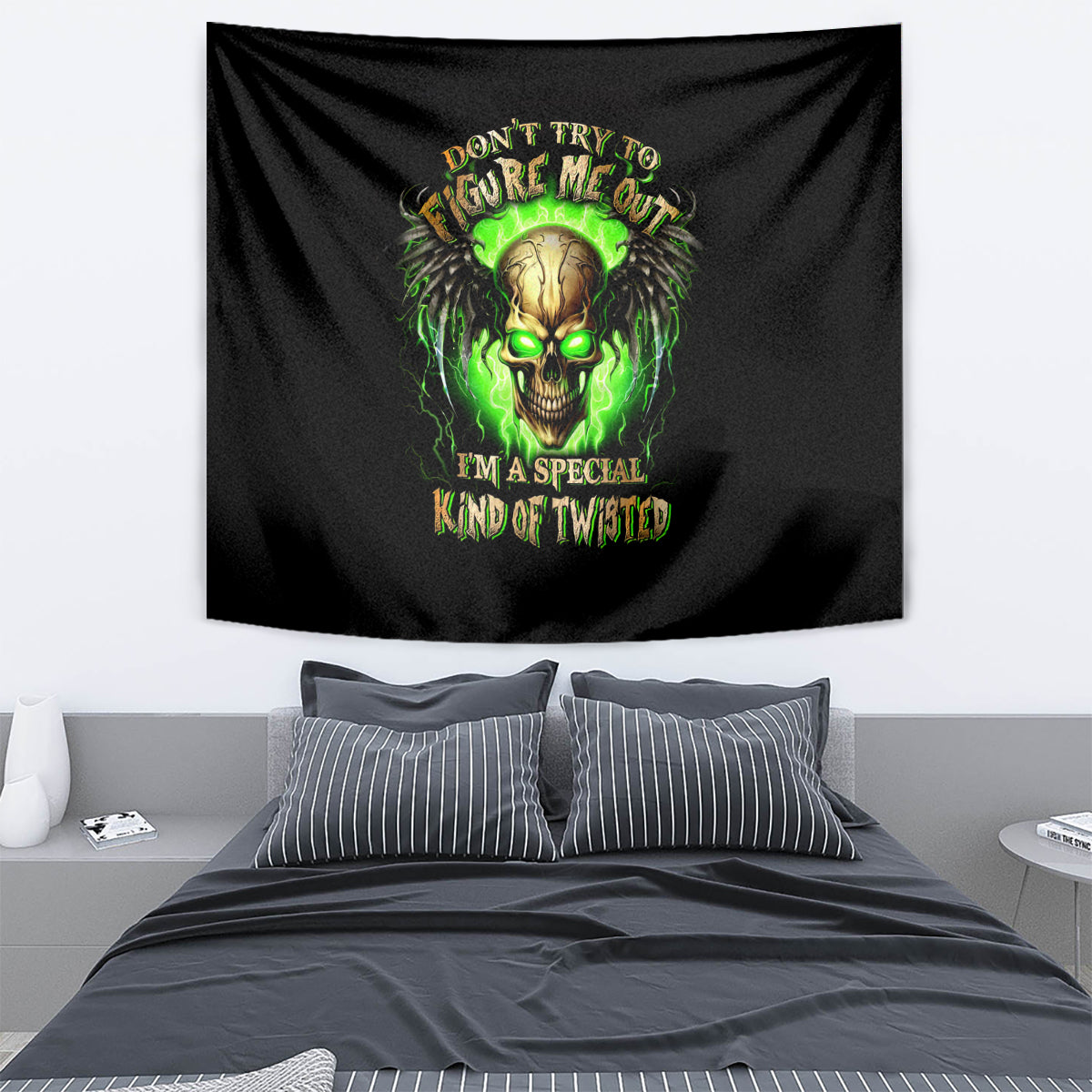Skull Tapestry Don't Try To Figured Me Out - Wonder Print Shop