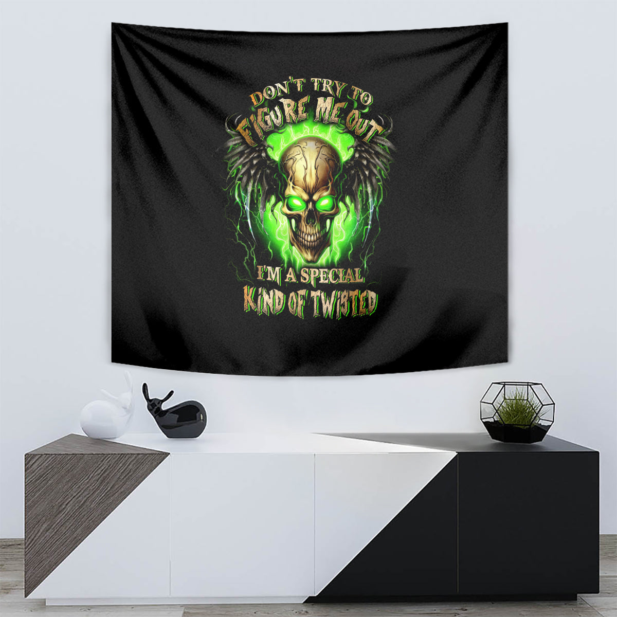 Skull Tapestry Don't Try To Figured Me Out - Wonder Print Shop