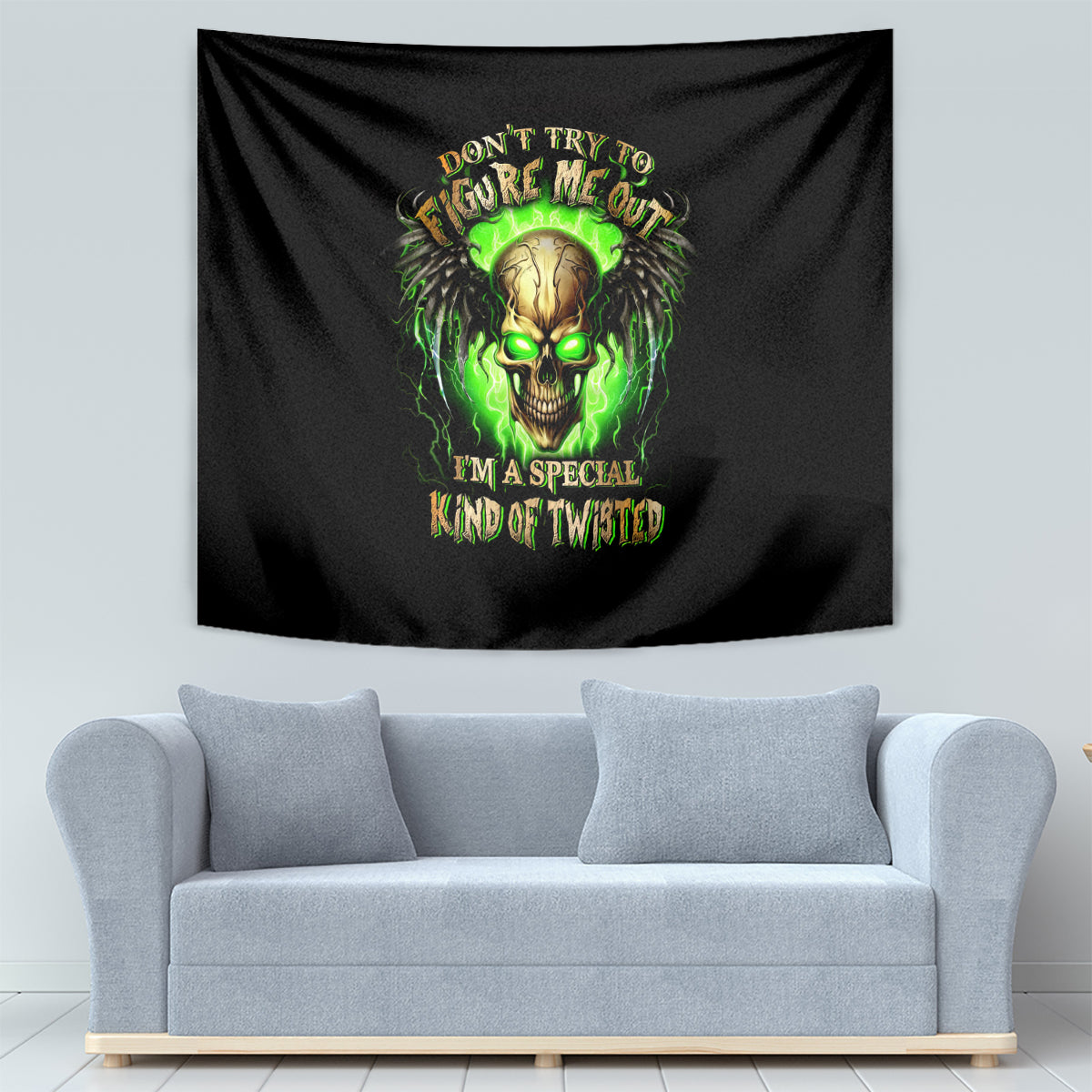 Skull Tapestry Don't Try To Figured Me Out - Wonder Print Shop