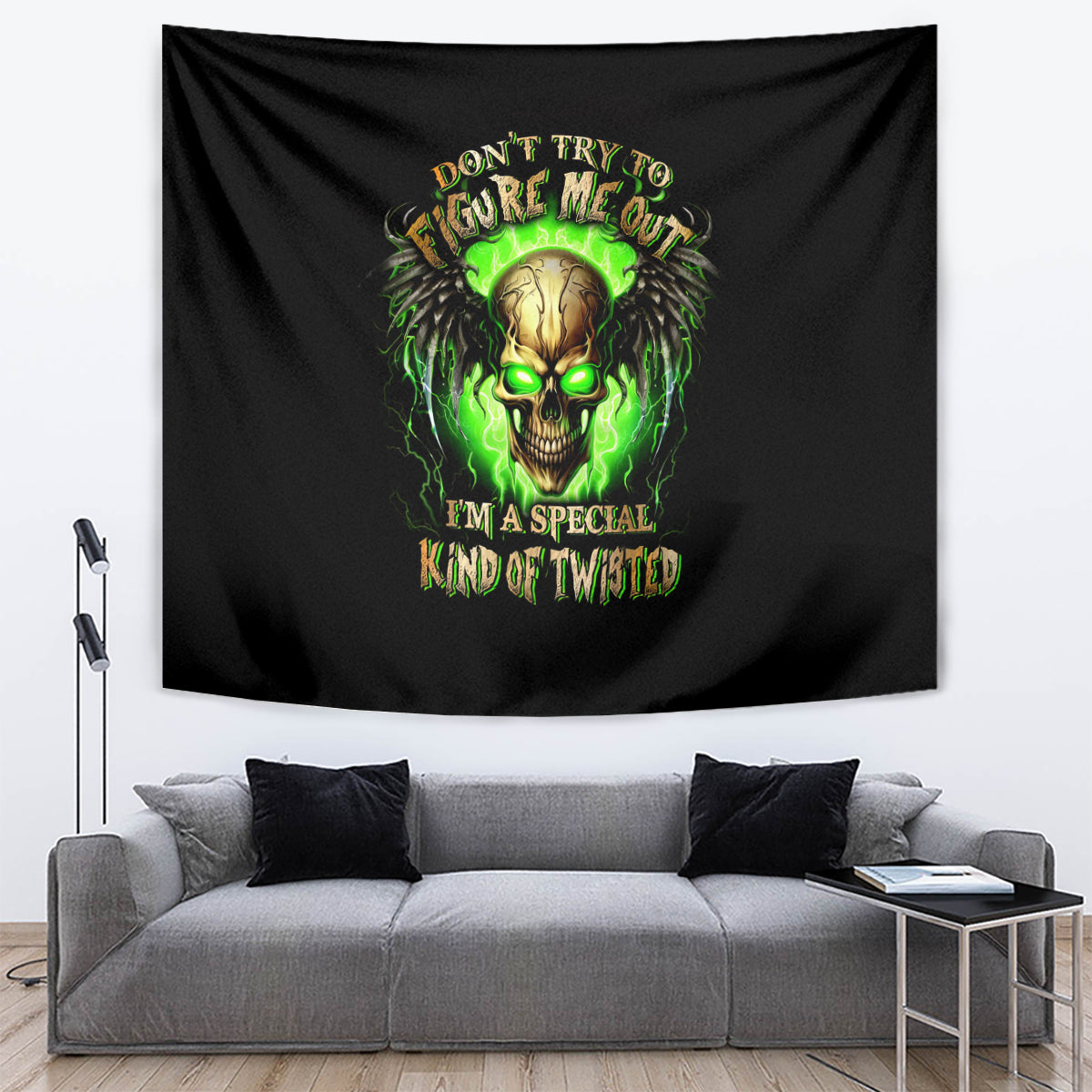 Skull Tapestry Don't Try To Figured Me Out - Wonder Print Shop