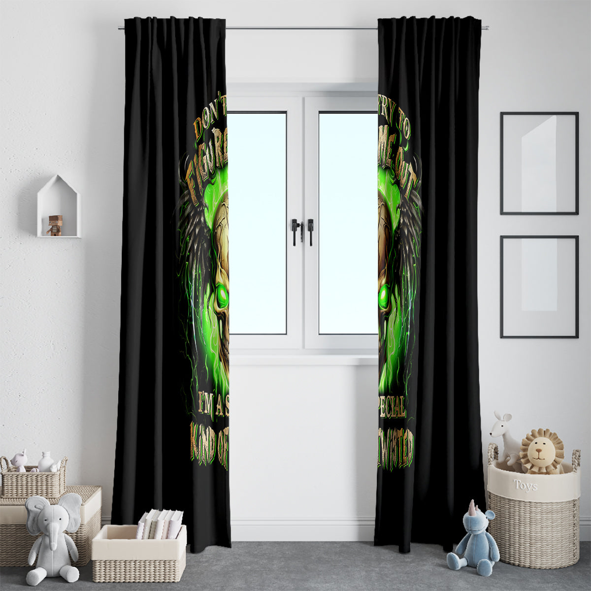Skull Window Curtain Don't Try To Figured Me Out - Wonder Print Shop