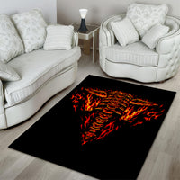 Flame Skull Area Rug SKull Face Inside Me - Wonder Print Shop