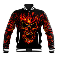 Flame Skull Baseball Jacket SKull Face Inside Me - Wonder Print Shop