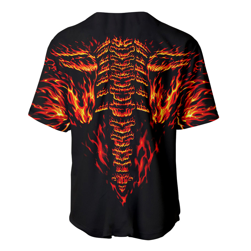 Flame Skull Baseball Jersey SKull Face Inside Me - Wonder Print Shop