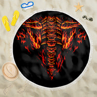 Flame Skull Beach Blanket SKull Face Inside Me - Wonder Print Shop