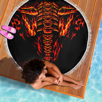 Flame Skull Beach Blanket SKull Face Inside Me - Wonder Print Shop