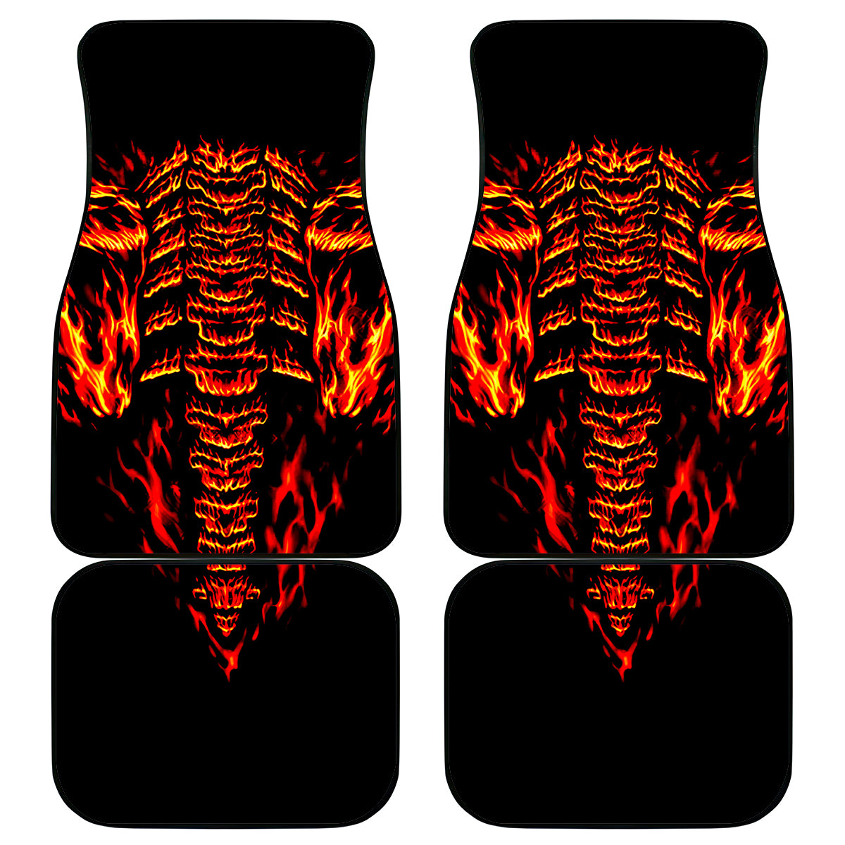Flame Skull Car Mats SKull Face Inside Me - Wonder Print Shop