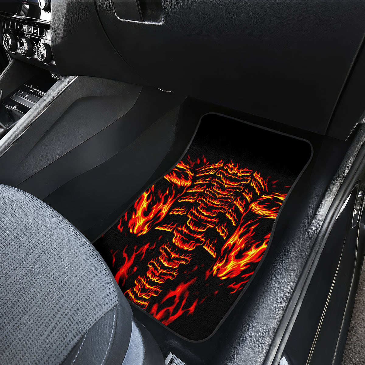 Flame Skull Car Mats SKull Face Inside Me - Wonder Print Shop