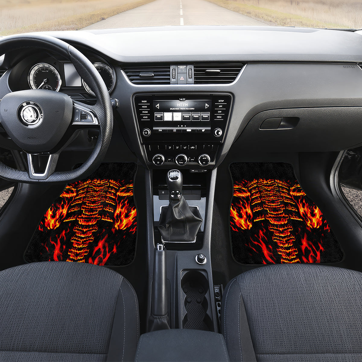Flame Skull Car Mats SKull Face Inside Me - Wonder Print Shop
