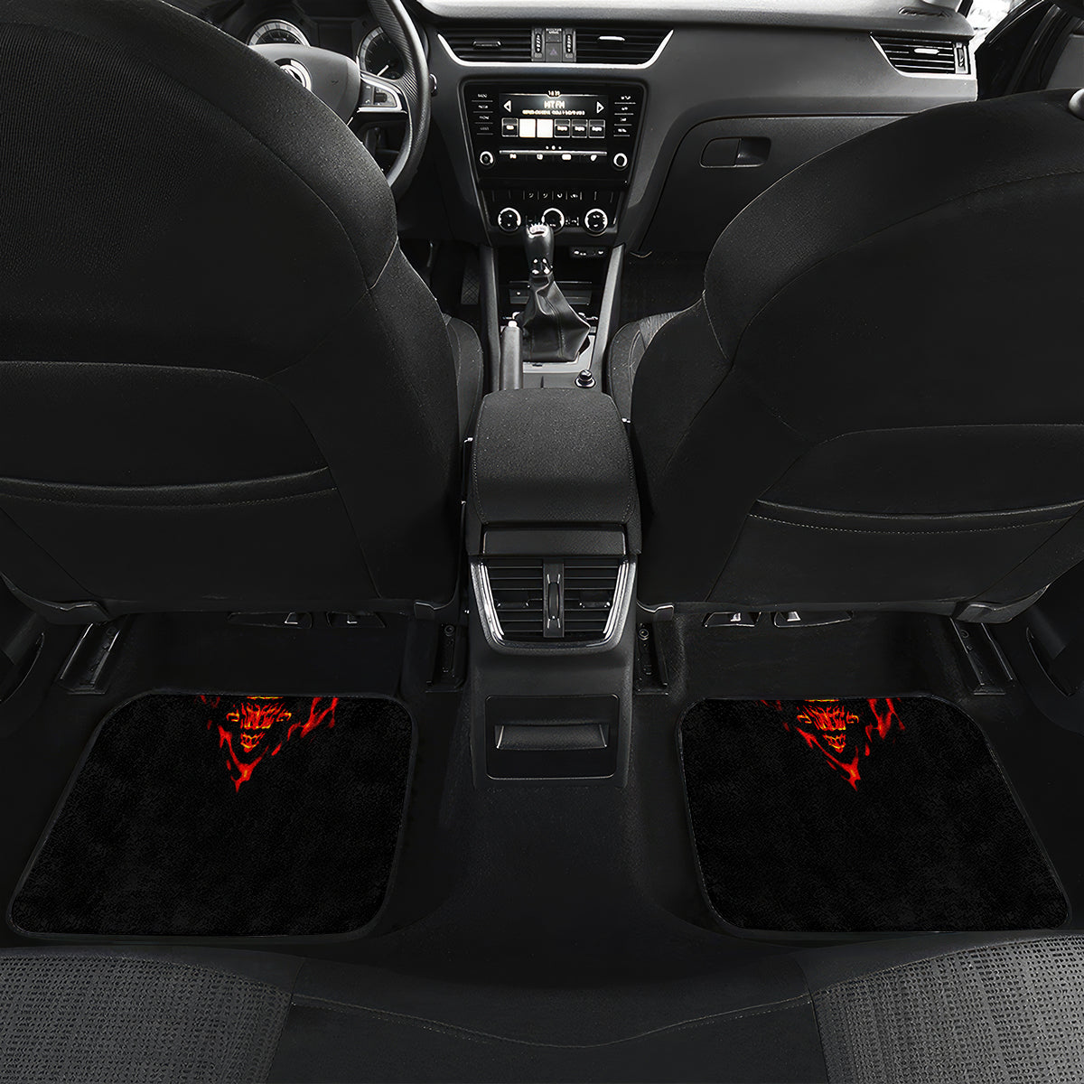 Flame Skull Car Mats SKull Face Inside Me - Wonder Print Shop