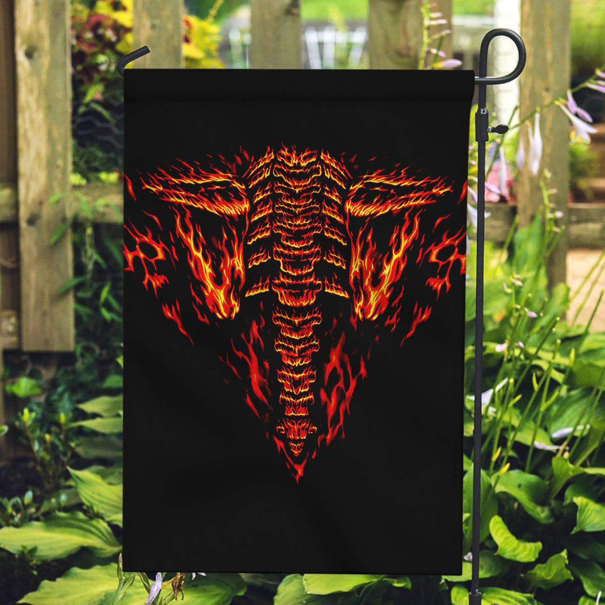 Flame Skull Garden Flag SKull Face Inside Me - Wonder Print Shop