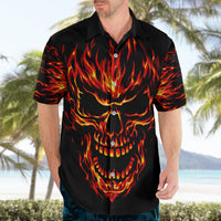Flame Skull Hawaiian Shirt SKull Face Inside Me - Wonder Print Shop